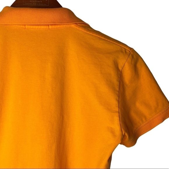 LILLY PULITZER Embroidered Palm Logo Knit Polo Shirt in Tangerine Orange - Picture 8 of 10
